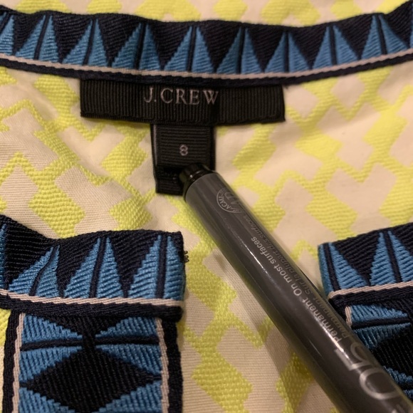 JCrew Yellow Blue Geo Arrow Print Neon Tunic - Picture 7 of 10